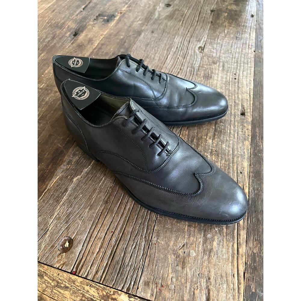 Edward Green Oxford Casual Dress Shoe Dark Gray Size 8.5 E JP